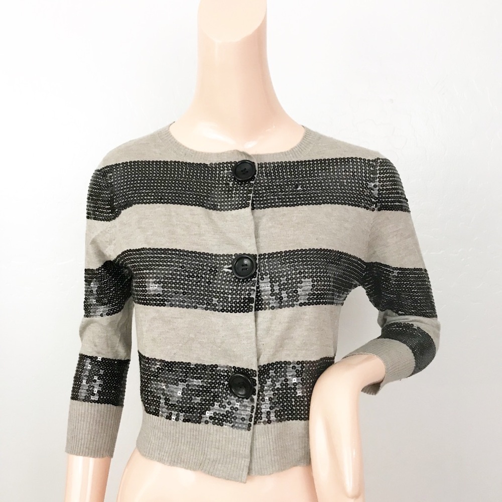 For Love And Liberty Silk Cashmere Sequin Cardigan